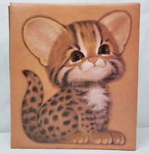 Vintage Hallmark Photo Album Cat Leopard Cub 16 Pages 10" x 12" Large Scrapbook