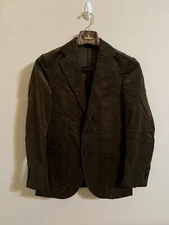 Drake’s London Corduroy Blazer Games Jacket Olive Green 44