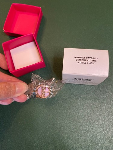 Avon Studio 1886 DRAGONFLY PINK ROSEGOLD Nature Statement Ring Size 8 NEW in Box - Picture 12 of 12