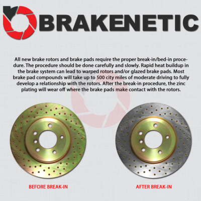 FRONT SET BRAKENETIC Sport Cross Drilled Brake Rotors 345mm