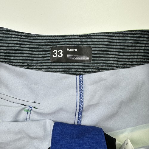 Hurley Board Shorts Serape Stripes Blue Swim Men's Size 33 - Picture 9 of 15