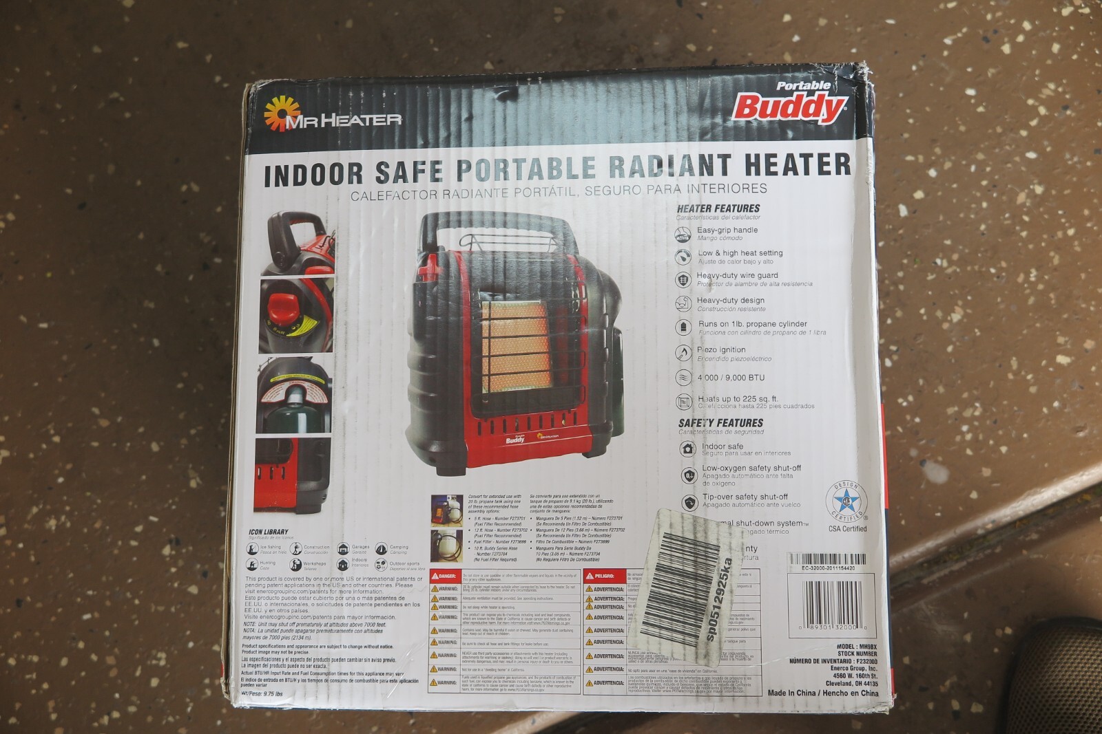 Mr. Heater Buddy MH9BX Portable Radiant Heater - Red / NIB never opened