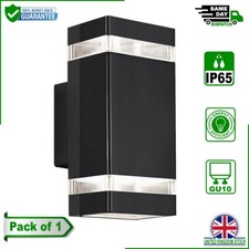 Modern Outdoor Wall Lights Mains Powered Up/Down Wall Lights Black in UK - IP65