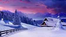Landscape painting snow traditional art nature mountains Custom Gaming Mat Desk