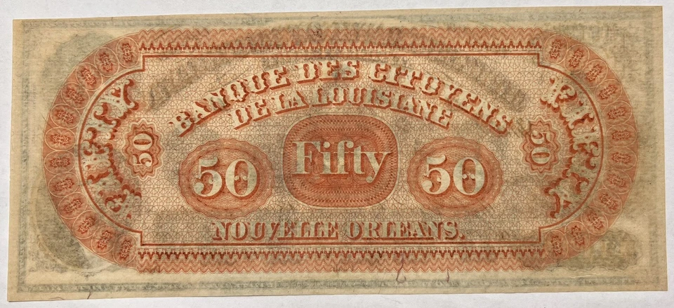 1800’s Fifty Dollar Bill Paper Currency Shreveport Louisiana $50 Uncirculated - Image 2 of 4