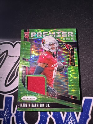 2024 Panini Prizm #PJ-MHJ Marvin Harrison Jr  Green Pulsar Premier Jerseys Patch