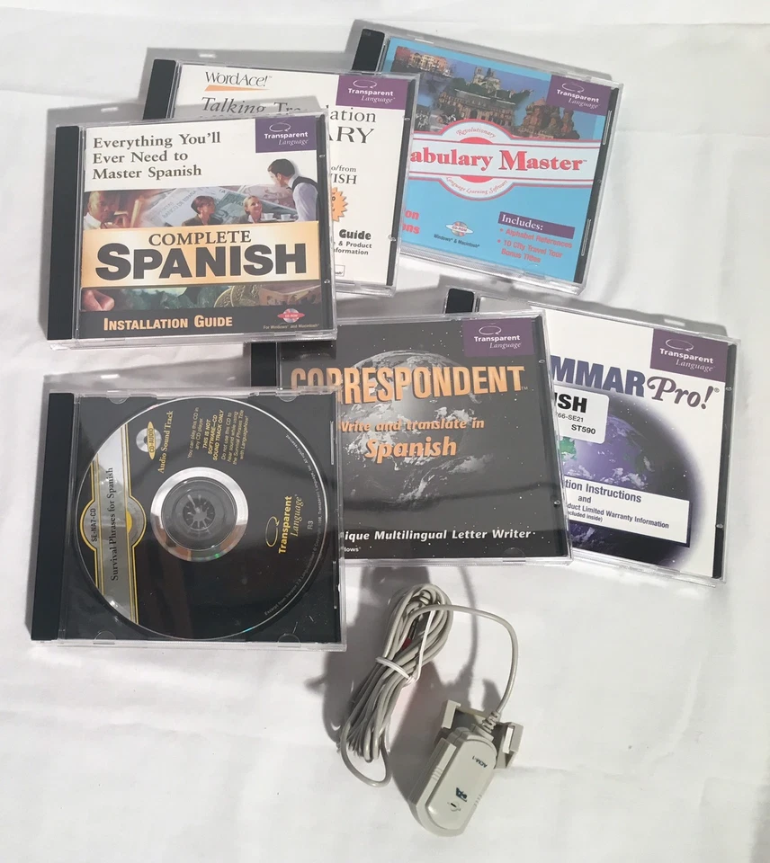SUITE COMPLETA DE APRENDIZAJE DE ESPAÑOL Windows 95 98 Software PC Vintage Caja Grande CIB Foto 3 de 4