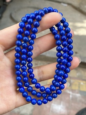 Natural Old Mine Lapis Lazuli 108 Beads Mala Necklace Feng Shui Luck Jewelry