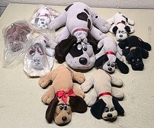 Vtg Lot of 9 Vintage 1980's Tonka Pound Puppies, 1 Large  8 Small - 3 SEALED