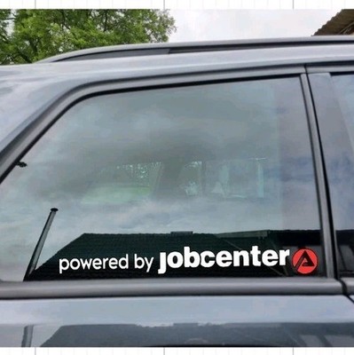 POWERED BY JOBCENTER Aufkleber auto sticker tuning lustig fun Harz4 Trend 
