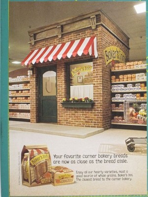 Print Ad Bakers Inn Bread Corner Bakery Brick Façade Grocery Store AD 2005
