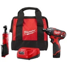 Milwaukee M12 12V Li-Ion Ratchet & Screwdriver Combo Kit (2401-21R)