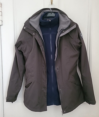 Tog24 Black Contract Hooded Jacket with Detachable Fleece Jacket - Size 10-12