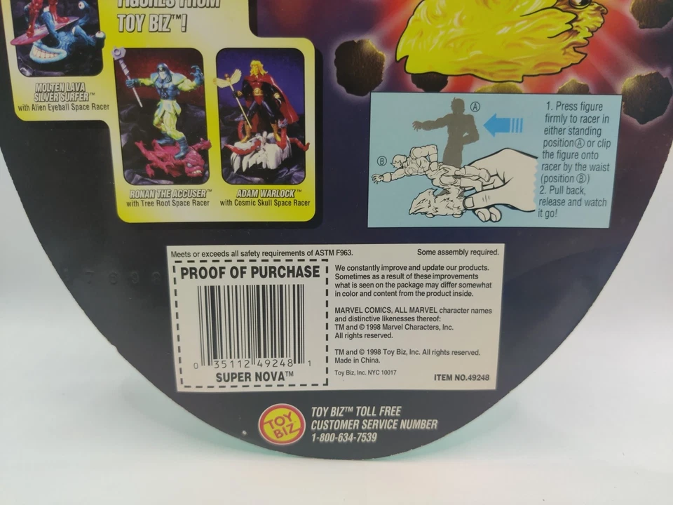 Figura de acción Super Nova Silver Surfer Space Racers nueva Toybiz 1998 serie 3 de colección Foto 4 de 4