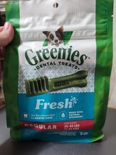 Fresh GREENIES Dental Dog Chews Reg- 12 Treats - Dogs 25-50 lbs Ex 7/26