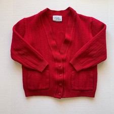 Vintage 70s/80s Kids Red Wool Cardigan