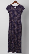 Vintage 90s No Boundaries Sz S Womens Purple Velvet floral maxi dress Whimsygoth