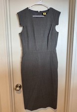 CUTE! J. CREW Grey 6T Sleeveless Wool Pleated Waist Pencil Sheath Dress
