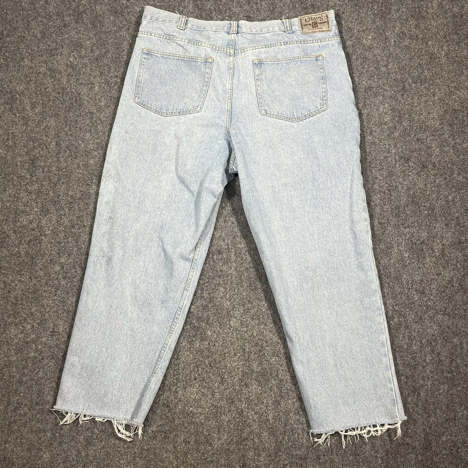 VTG Jeans Mens 44x26 Baggy Wide Leg Skater Light Wash Denim Pants Y2K Chaps RL - Image 4 of 4