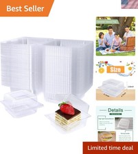100 Pack Clear Plastic Square Hinged Food Container,Disposable Plastic To Go ...