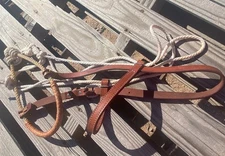 HORSE BOSAL - Rope w/ braided leather on Brow Headstall - complete w/ Fiador