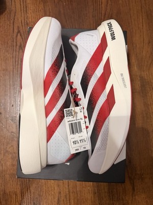Adidas Adizero Evo SL White Red Running Shoes JQ4571 Men's Size 10.5 w/BOX