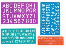BAZIC Products Letter Stencil Set Alphabet, Number and Signs Kit, Reusable f