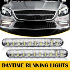 LED 30 Car Running Daytime Light DRL Driving Turn Signal Fog Lamp White Amber D