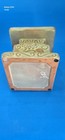 Ceramic Floral Pedestal Plant Stand, Beige Glossy Square, 5" Height — photo 3