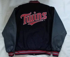 VTG JH DESIGN MINNESOTA TWINS REVERSIBLE BOMBER STYLE JACKET SIZE XXL