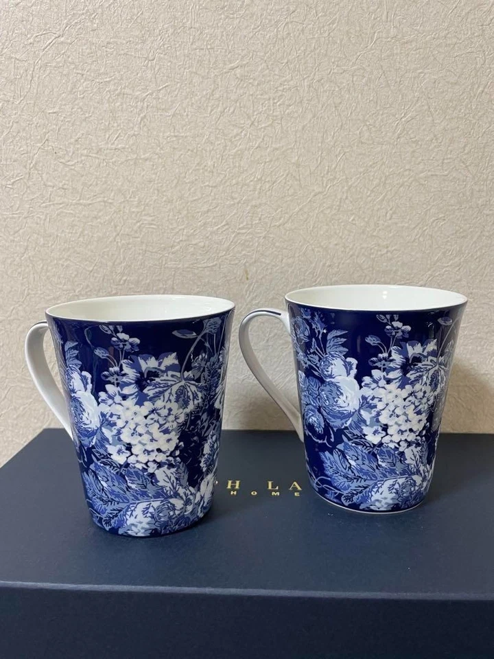 RALPH LAUREN HOME Par Tazas Hueso China Floral Azul Marino Blanco Isadora H10.5cm Foto 4 de 4