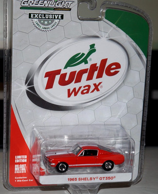 GREENLIGHT 1965 SHELBY GT350 RED TURTLE WAX AD CAR DIECAST MODEL 1:64 EXCLUSIVE