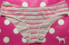 2014 Victoria Secret Vintage Cotton Low Rise Hiphugger Panties L Ruched Back