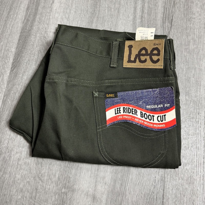 VTG NOS Lee Riders Pants Regular Fit Mens 42x30 Green Bootcut USA Made FREE SHIP