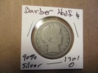 Barber Half Dollar,  1901-O, 90% SILVER!! #12