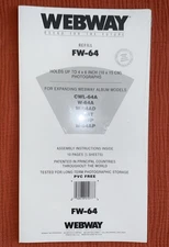 Vintage NEW Webway Refill Pages Model FW-64 For Expanding Prestige Photo Album 