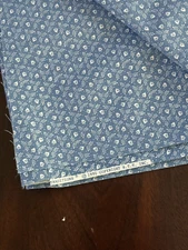 Fabric Traditions, Blue White Country, Leaf  Vines, Cotton, 5' Foot Piece, New!