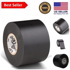 Multi-Purpose Black Electrical Tape - 66 ft Long, 2" Wide, Waterproof Vinyl