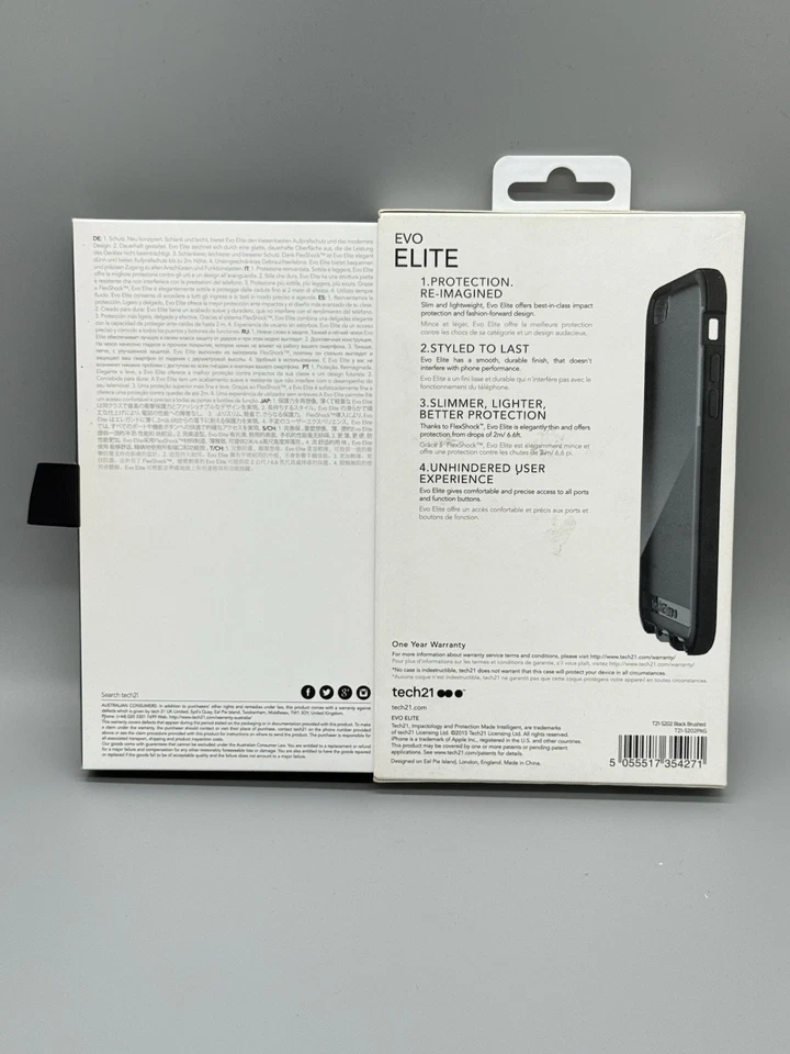 Tech21 EVO ELITE PHONE CASE FOR iPHONE PREMIUM PROTECTION 6/6s - BLACK - Image 4 of 4