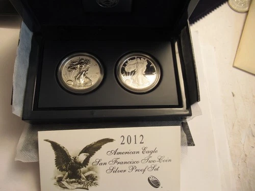 2012 US Mint  American Eagle San Francisco 2 Coin Silver Proof Set