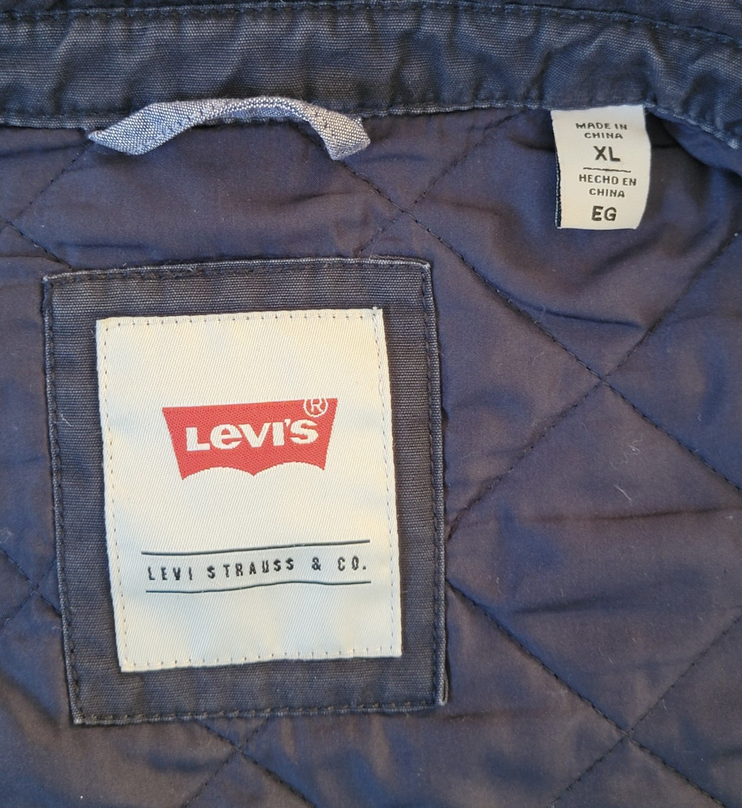 VTG Levi's Jacket Mens XL Blue Diamond Quilted Trucker Work Chore Full Zip thumbnail 16