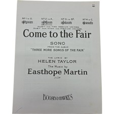 Vintage 1927 Come to the Fair Sheet Music Three More Songs of the Fair