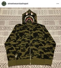 A Bathing Ape Bape 1st Camo Shark Full Zip Hoodie Size Extra Large