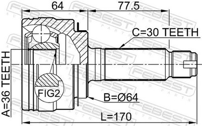 Antriebswellengelenk radseitig 0310-PL FEBEST für HONDA PILOT