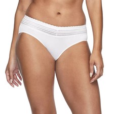 Warner's L92725 White No Pinching No Problems Lace Hipster Panty Size M/6