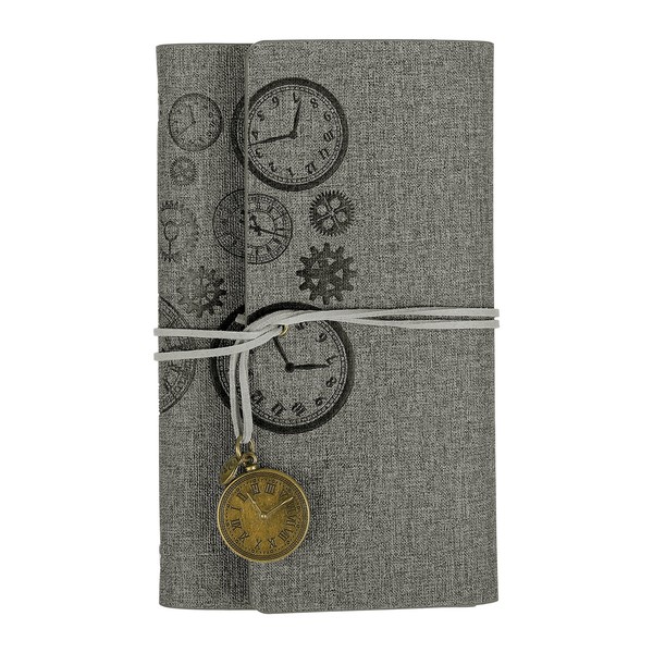 A6 Pu Leder Notizbuch, 160 Seiten 100 Gsm FüR Gear Design (Grau)-image