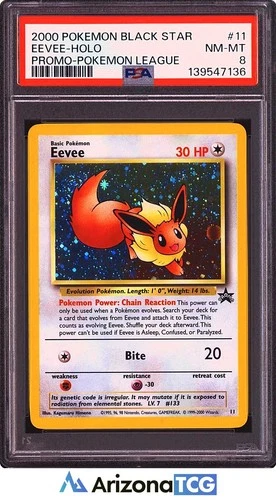 Pokemon 2000 Eevee 11 Holo Black Star Promo PSA 8
