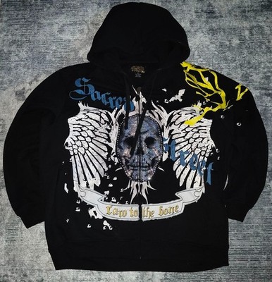 Raw Blue Hip-Hop Zip Hoodie 2XL
