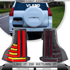 VLAND FULL LED Smoked Tail Lights For Lexus GX 460 2014-20 W/Start-up Sequential