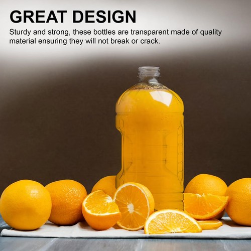 Clear PET Plastic Juice Bottles 64 oz. - Empty Container with Tamper Evident ... - Picture 7 of 9